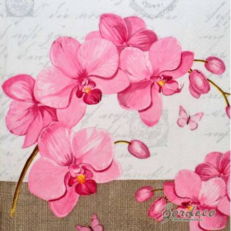 Serwetka decoupage firmy AMBIENTE orchidea 33x33cm